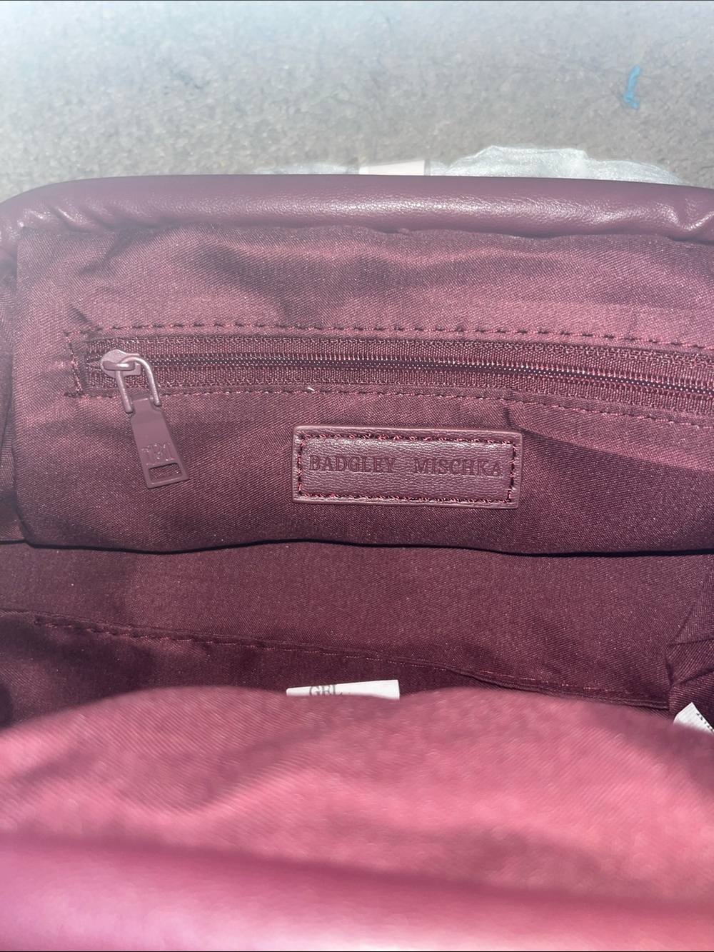 NWT Badgley Mischka Plum Leather Logo Shoulder Bag - Picture 7 of 7